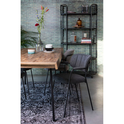 White Label Living Eetkamerstoel Jolien Zwart Grijs - KwaliteitWonen.nl