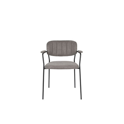 White Label Living Eetkamerstoel Jolien Zwart Grijs - KwaliteitWonen.nl