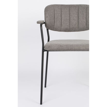 White Label Living Eetkamerstoel Jolien Zwart Grijs - KwaliteitWonen.nl