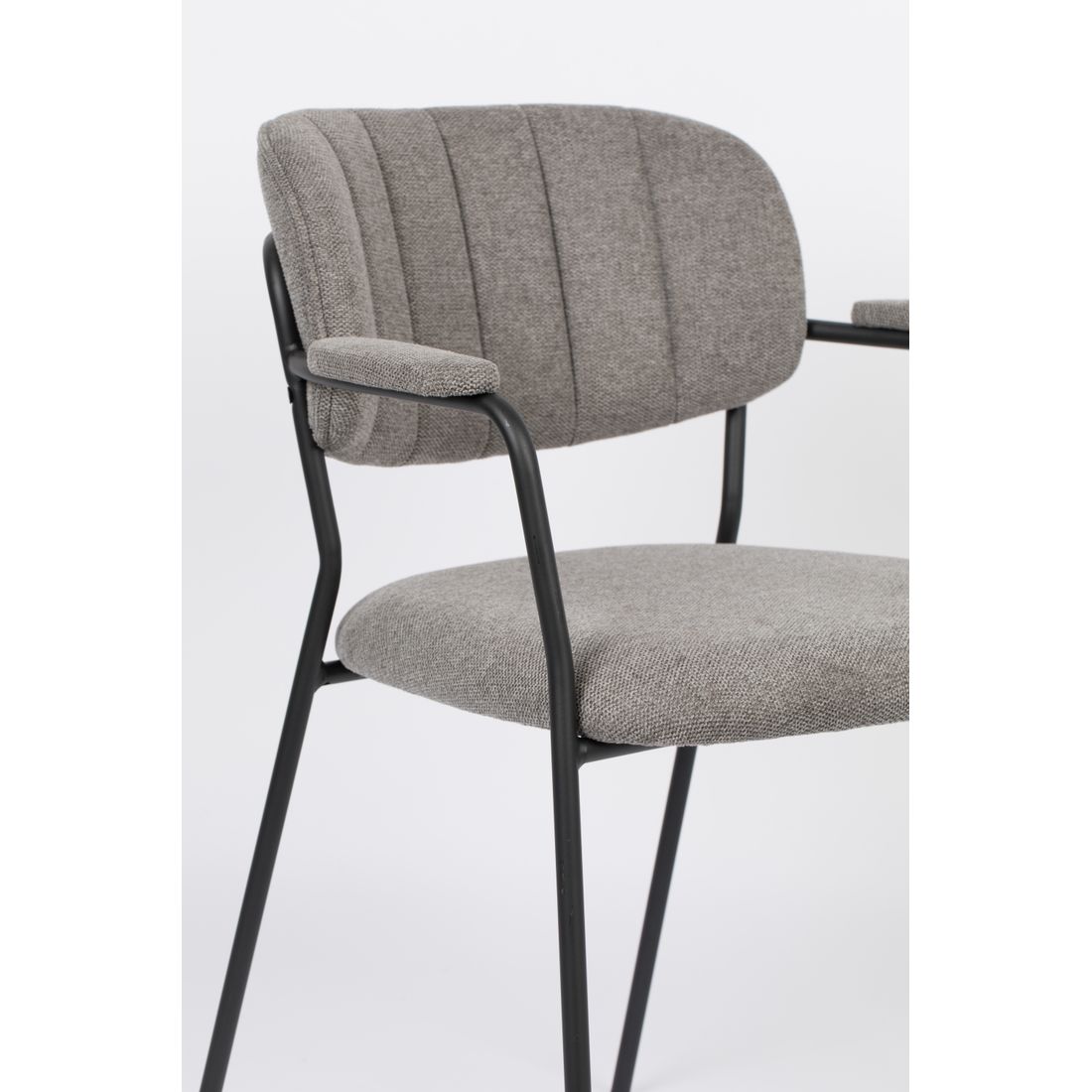 White Label Living Eetkamerstoel Jolien Zwart Grijs - KwaliteitWonen.nl