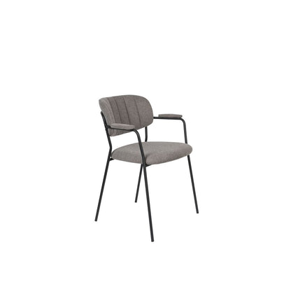 White Label Living Eetkamerstoel Jolien Zwart Grijs - KwaliteitWonen.nl