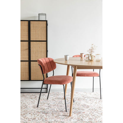 White Label Living Eetkamerstoel Jolien Zwart Roze - KwaliteitWonen.nl
