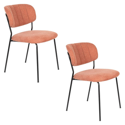 White Label Living Eetkamerstoel Jolien Zwart Roze - KwaliteitWonen.nl