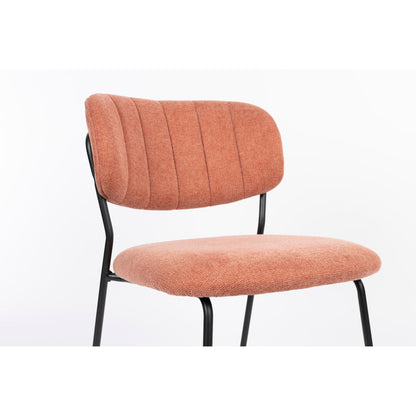 White Label Living Eetkamerstoel Jolien Zwart Roze - KwaliteitWonen.nl