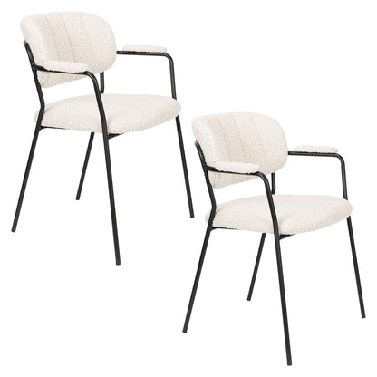 White Label Living Eetkamerstoel Jolien Zwart Wit - KwaliteitWonen.nl