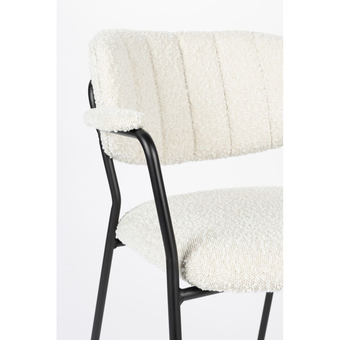 White Label Living Eetkamerstoel Jolien Zwart Wit - KwaliteitWonen.nl