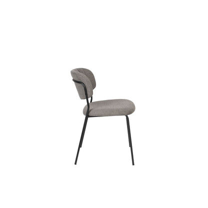 White Label Living Eetkamerstoel Jolien Zwart/Grijs - KwaliteitWonen.nl