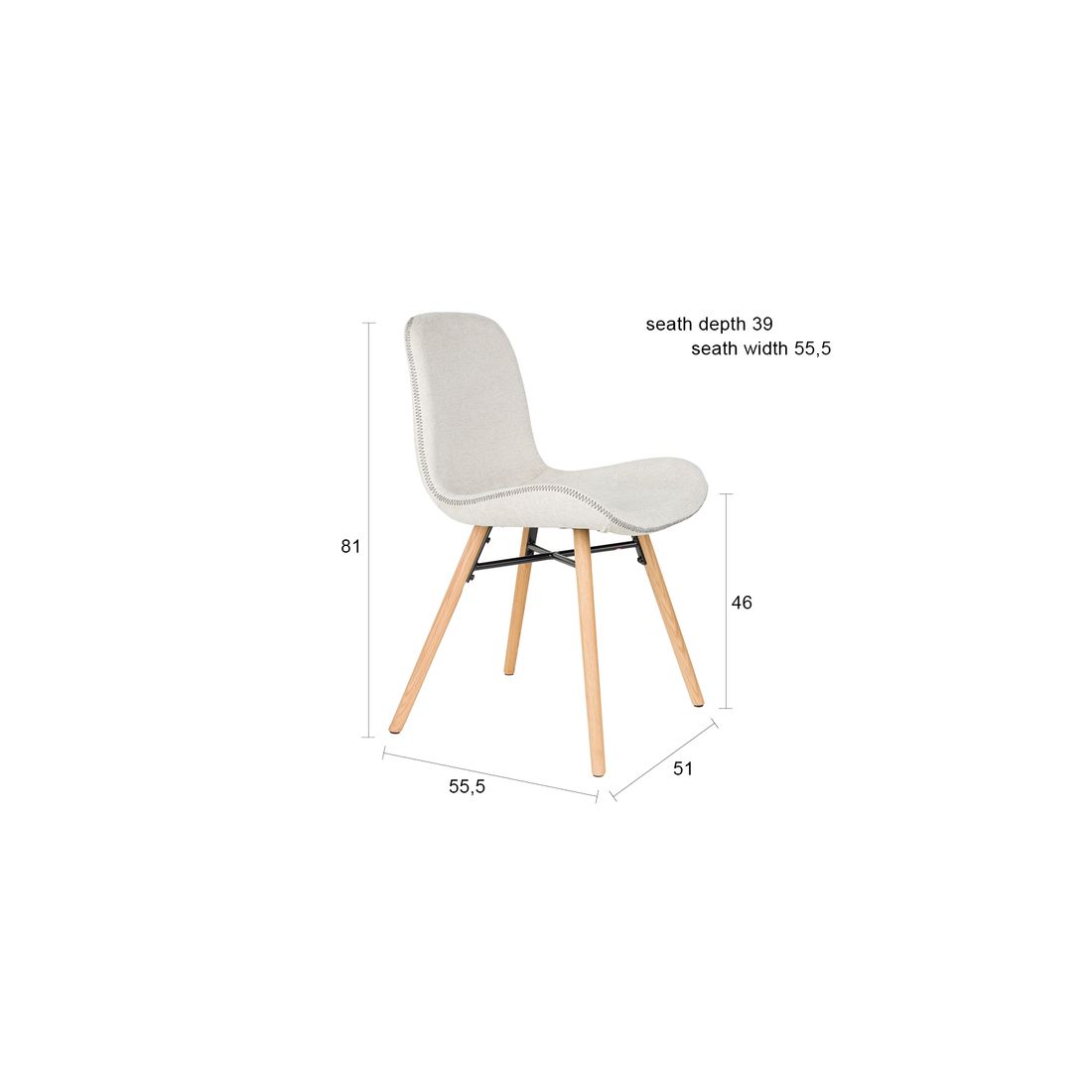 White Label Living Eetkamerstoel Lester Beige - KwaliteitWonen.nl