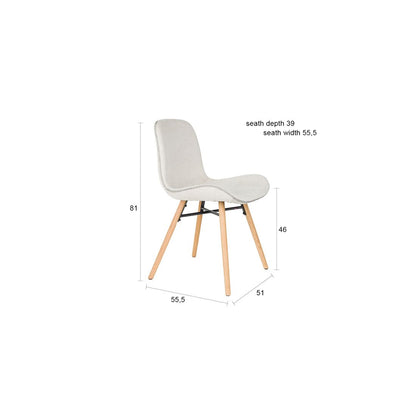 White Label Living Eetkamerstoel Lester Beige - KwaliteitWonen.nl