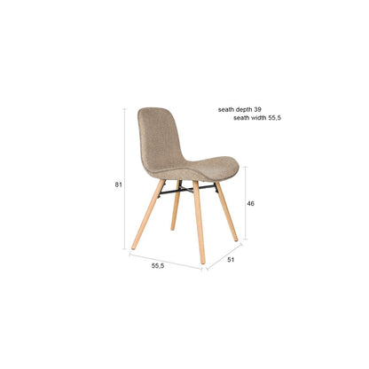 White Label Living Eetkamerstoel Lester Bruin - KwaliteitWonen.nl