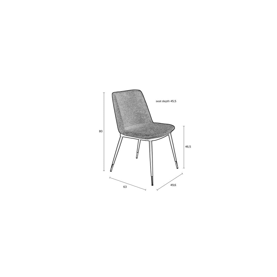White Label Living Eetkamerstoel Lionel Donkergrijs - KwaliteitWonen.nl