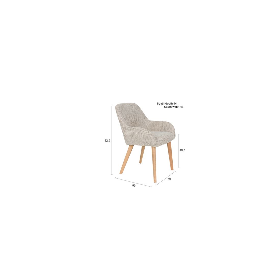 White Label Living Eetkamerstoel Loua Beige - KwaliteitWonen.nl