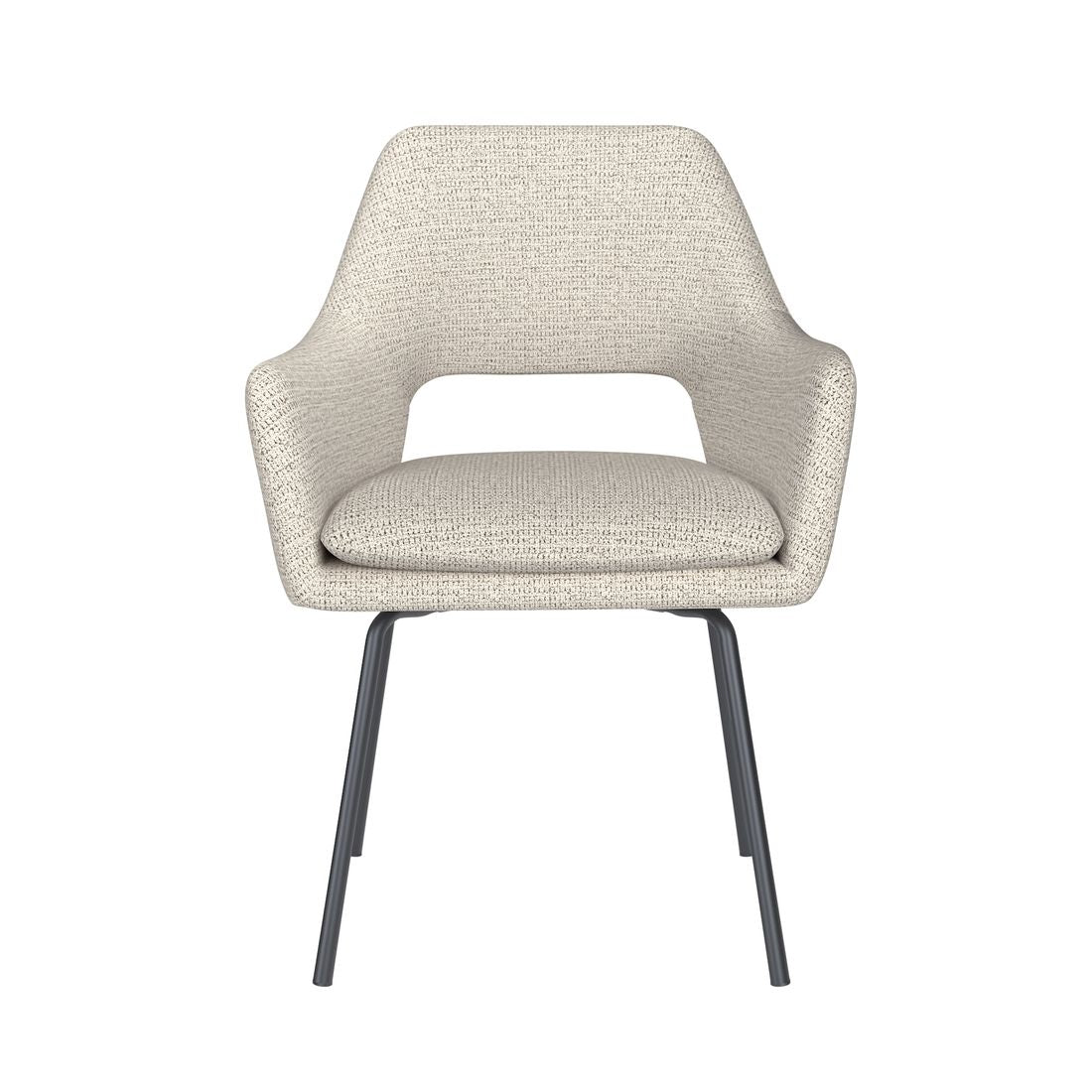 White Label Living Eetkamerstoel Mos Wit Metalen Poten - KwaliteitWonen.nl