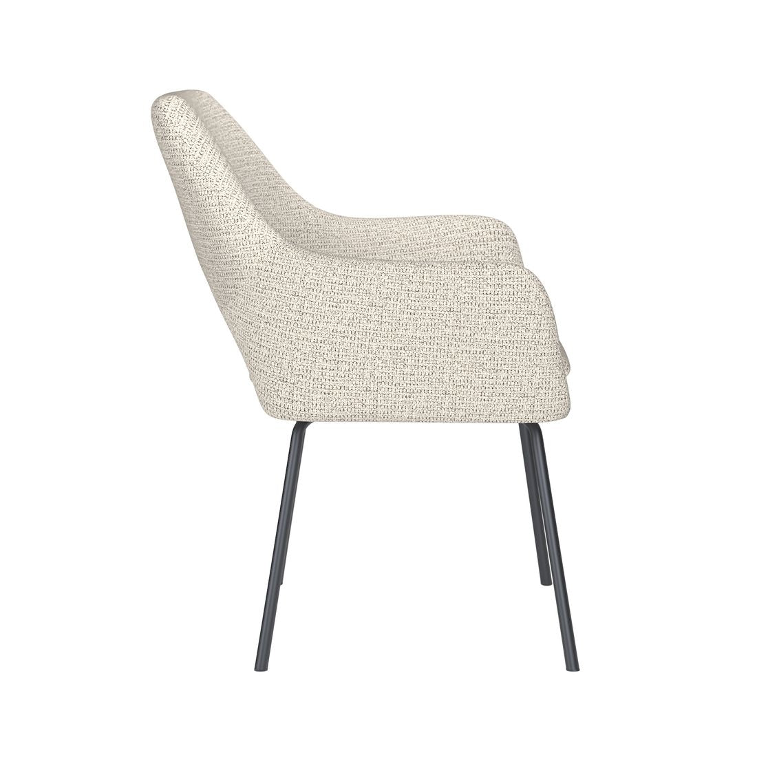White Label Living Eetkamerstoel Mos Wit Metalen Poten - KwaliteitWonen.nl