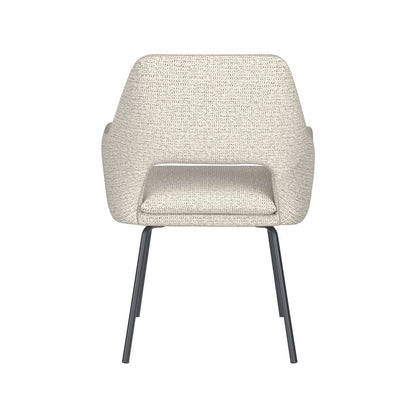 White Label Living Eetkamerstoel Mos Wit Metalen Poten - KwaliteitWonen.nl