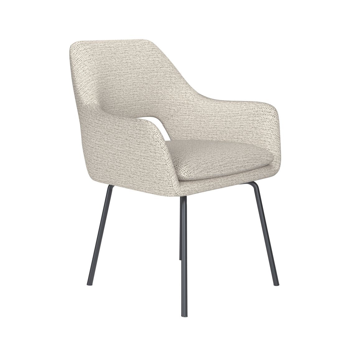 White Label Living Eetkamerstoel Mos Wit Metalen Poten - KwaliteitWonen.nl