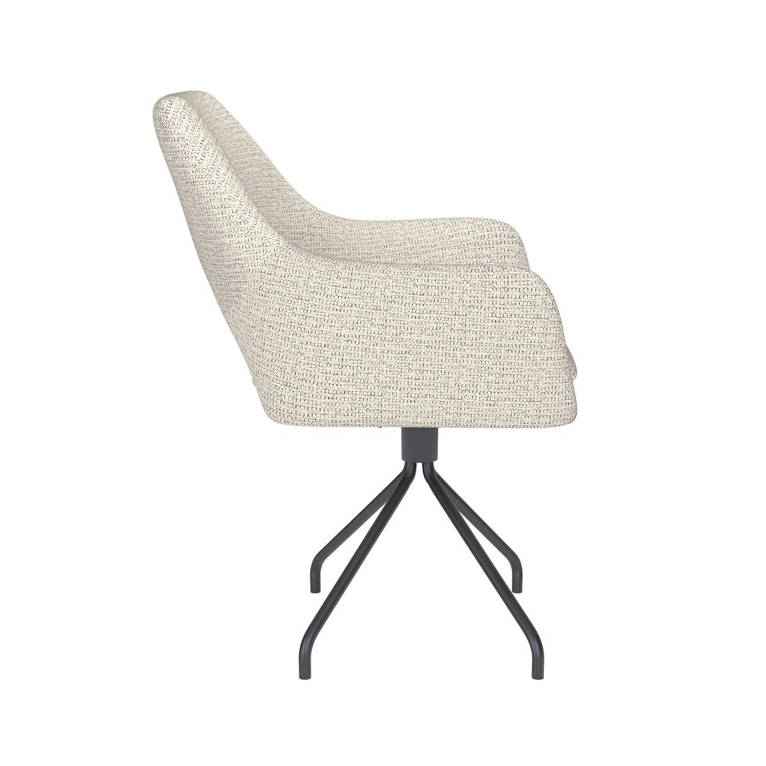 White Label Living Eetkamerstoel Mos Wit Spin - KwaliteitWonen.nl