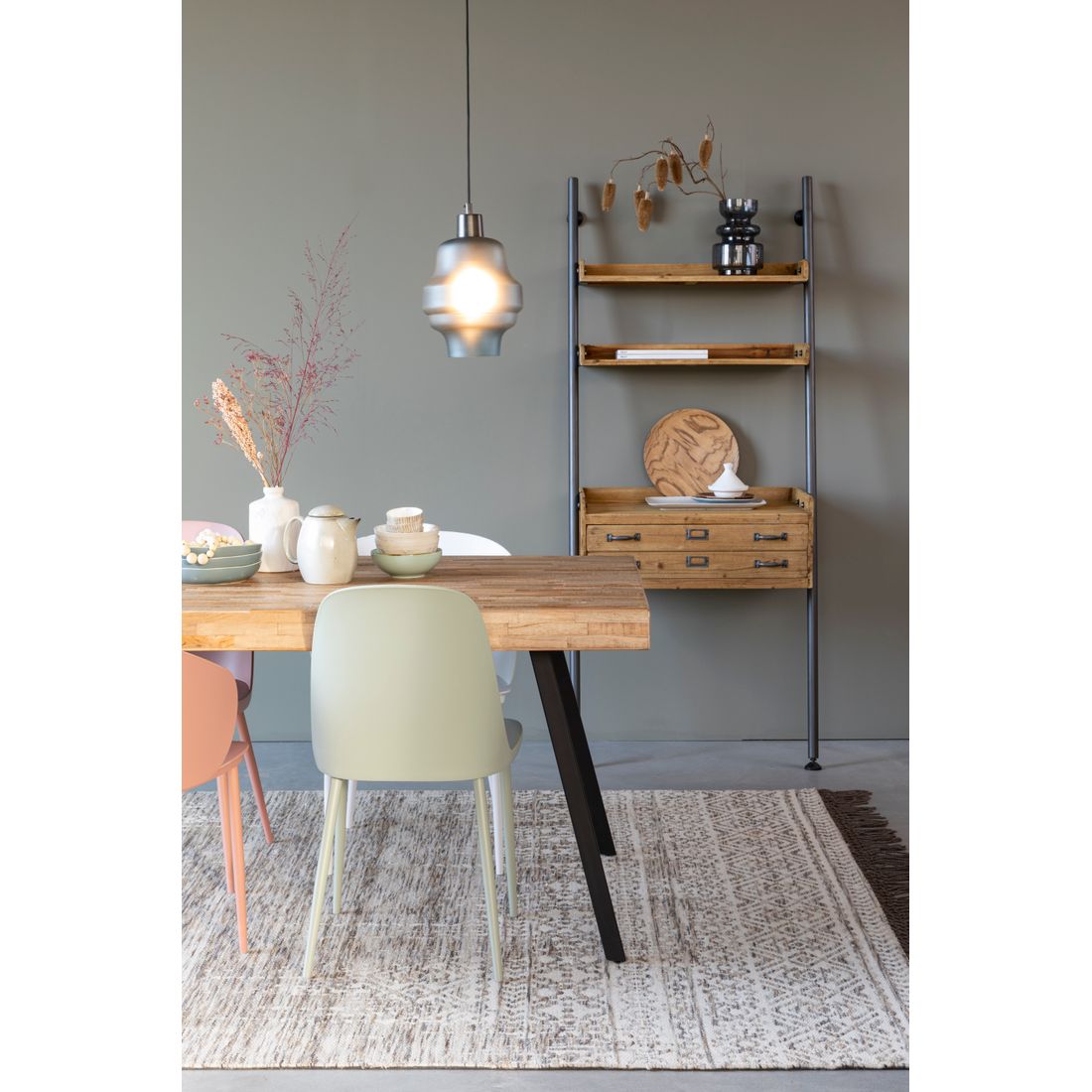 White Label Living Eetkamerstoel Pip Groen - KwaliteitWonen.nl