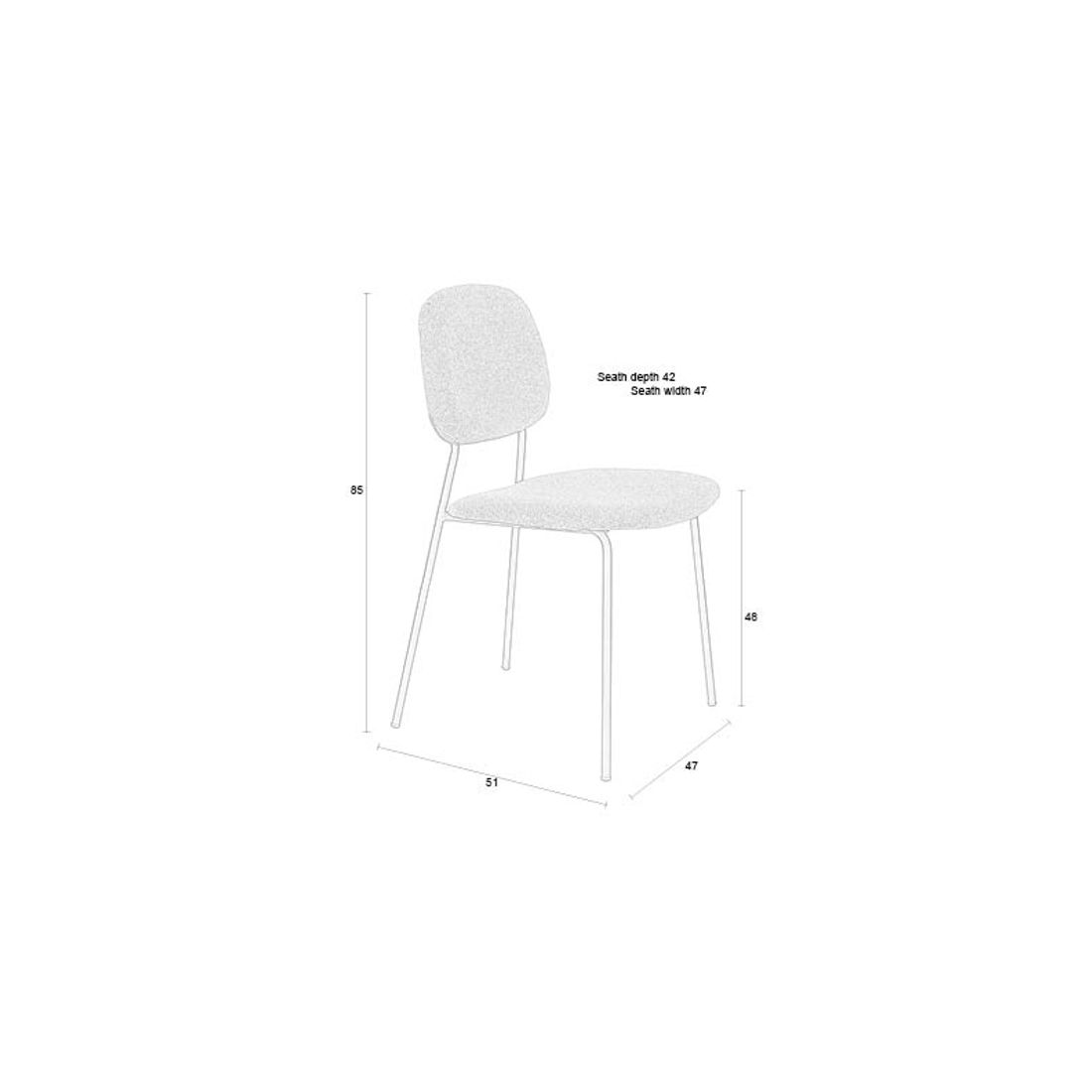 White Label Living Eetkamerstoel Roos Beige - KwaliteitWonen.nl