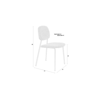 White Label Living Eetkamerstoel Roos Grijs Beige - KwaliteitWonen.nl