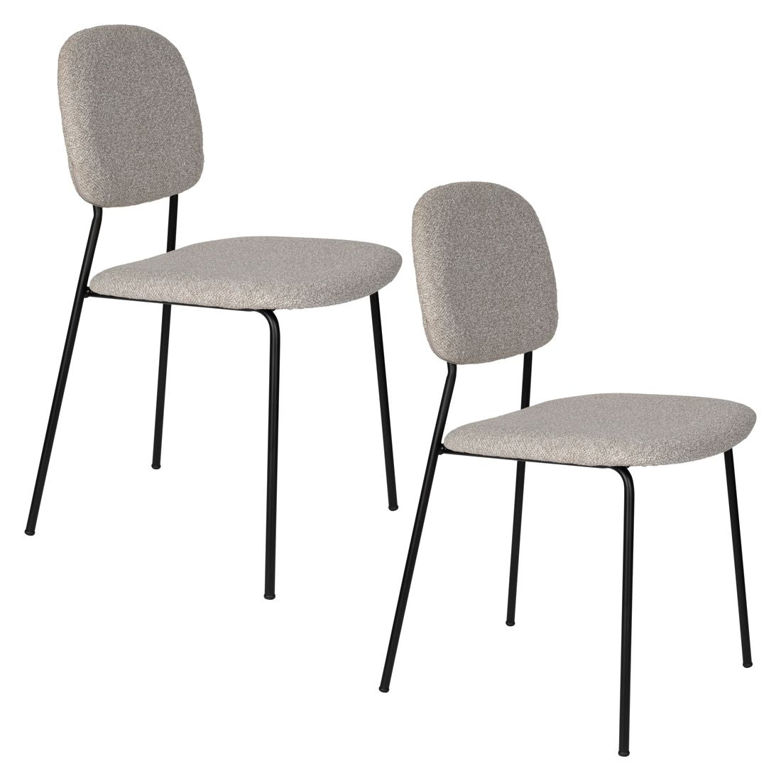 White Label Living Eetkamerstoel Roos Grijs Beige - KwaliteitWonen.nl