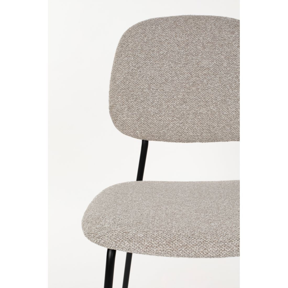 White Label Living Eetkamerstoel Roos Grijs Beige - KwaliteitWonen.nl