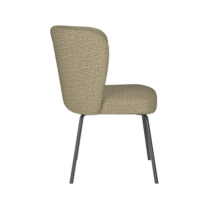 White Label Living Eetkamerstoel Stan Groen Metalen poten - KwaliteitWonen.nl