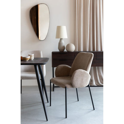 White Label Living Eetkamerstoel Tjarda Taupe - KwaliteitWonen.nl