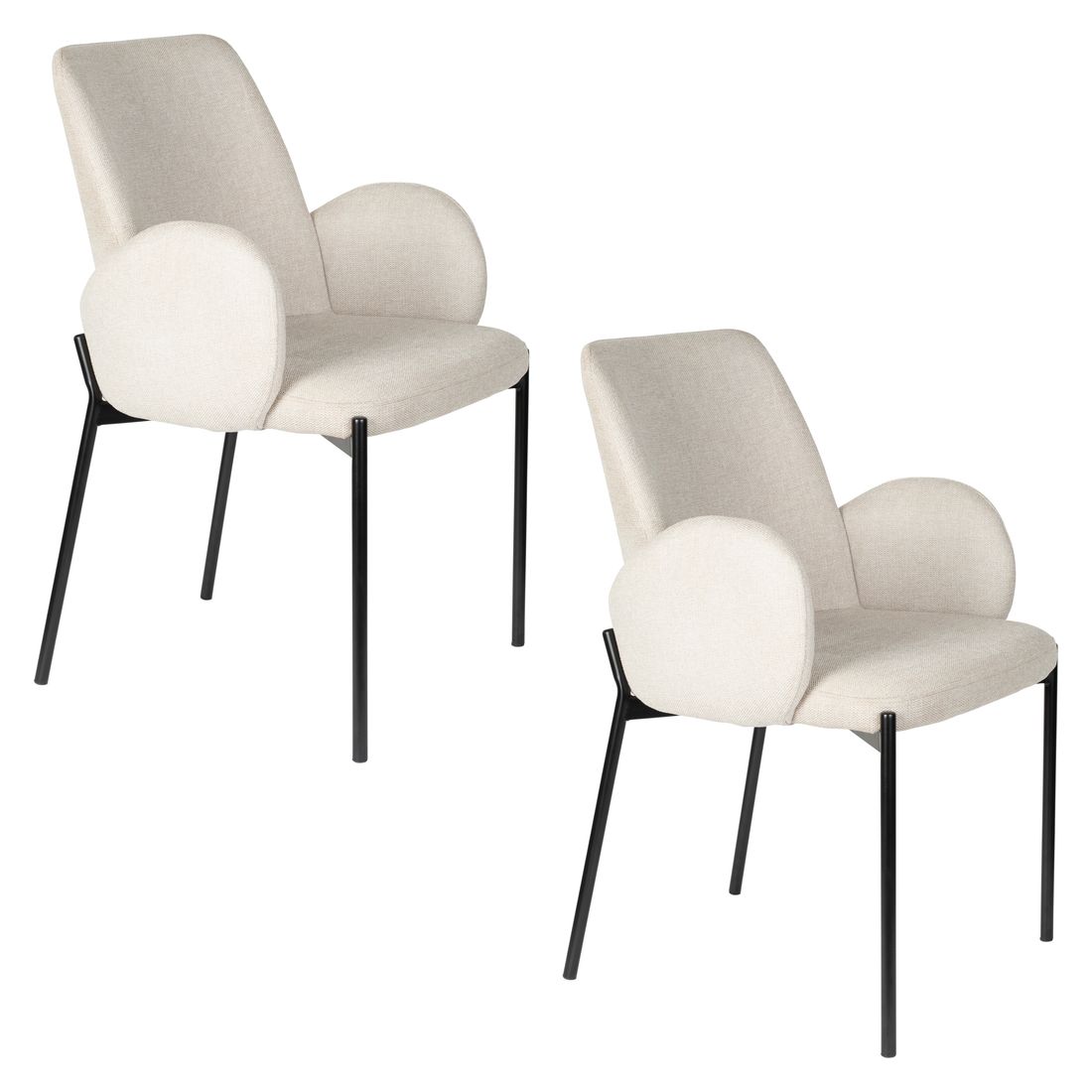 White Label Living Eetkamerstoel Tjarda Taupe - KwaliteitWonen.nl