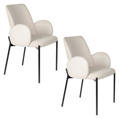White Label Living Eetkamerstoel Tjarda Taupe - KwaliteitWonen.nl