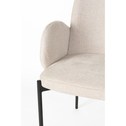 White Label Living Eetkamerstoel Tjarda Taupe - KwaliteitWonen.nl