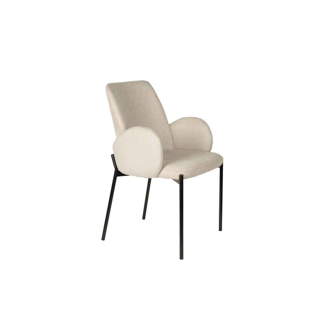 White Label Living Eetkamerstoel Tjarda Taupe - KwaliteitWonen.nl