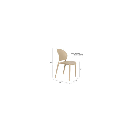 White Label Living Eetkamerstoel & Tuinstoel Sjoerd Beige - KwaliteitWonen.nl