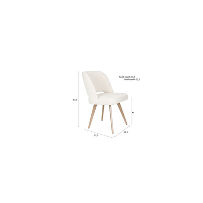 White Label Living Eetkamerstoel Yves Wit - KwaliteitWonen.nl