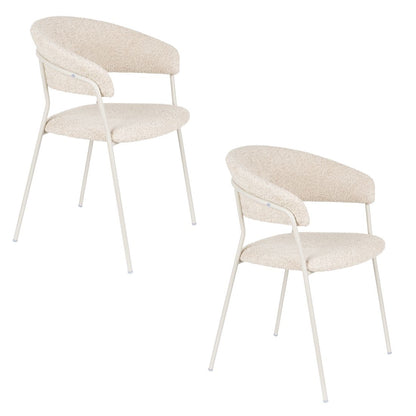 White Label Living Eetkamerstoel Zeri Creme Wit - KwaliteitWonen.nl