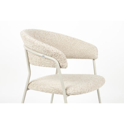 White Label Living Eetkamerstoel Zeri Creme Wit - KwaliteitWonen.nl