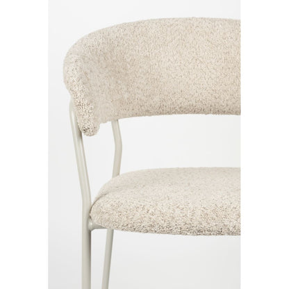 White Label Living Eetkamerstoel Zeri Creme Wit - KwaliteitWonen.nl