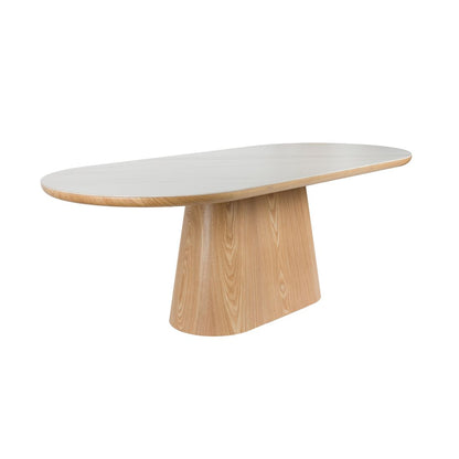 White Label Living Eetkamertafel Almira Ovaal 200x90cm Eiken Marmer - KwaliteitWonen.nl