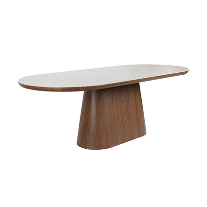 White Label Living Eettafel Almira Ovaal 200x90cm Walnoot Marmer - KwaliteitWonen.nl