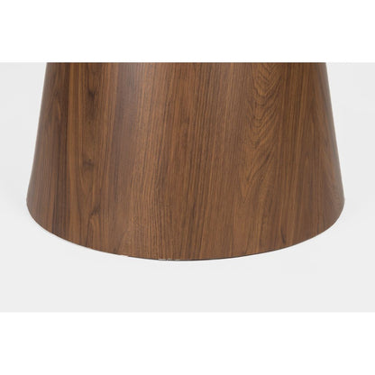 White Label Living Eettafel Almira Rond 115cm Walnoot Marmer - KwaliteitWonen.nl
