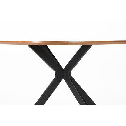 White Label Living Eettafel Chase Organisch Rond 110cm Walnoot - KwaliteitWonen.nl