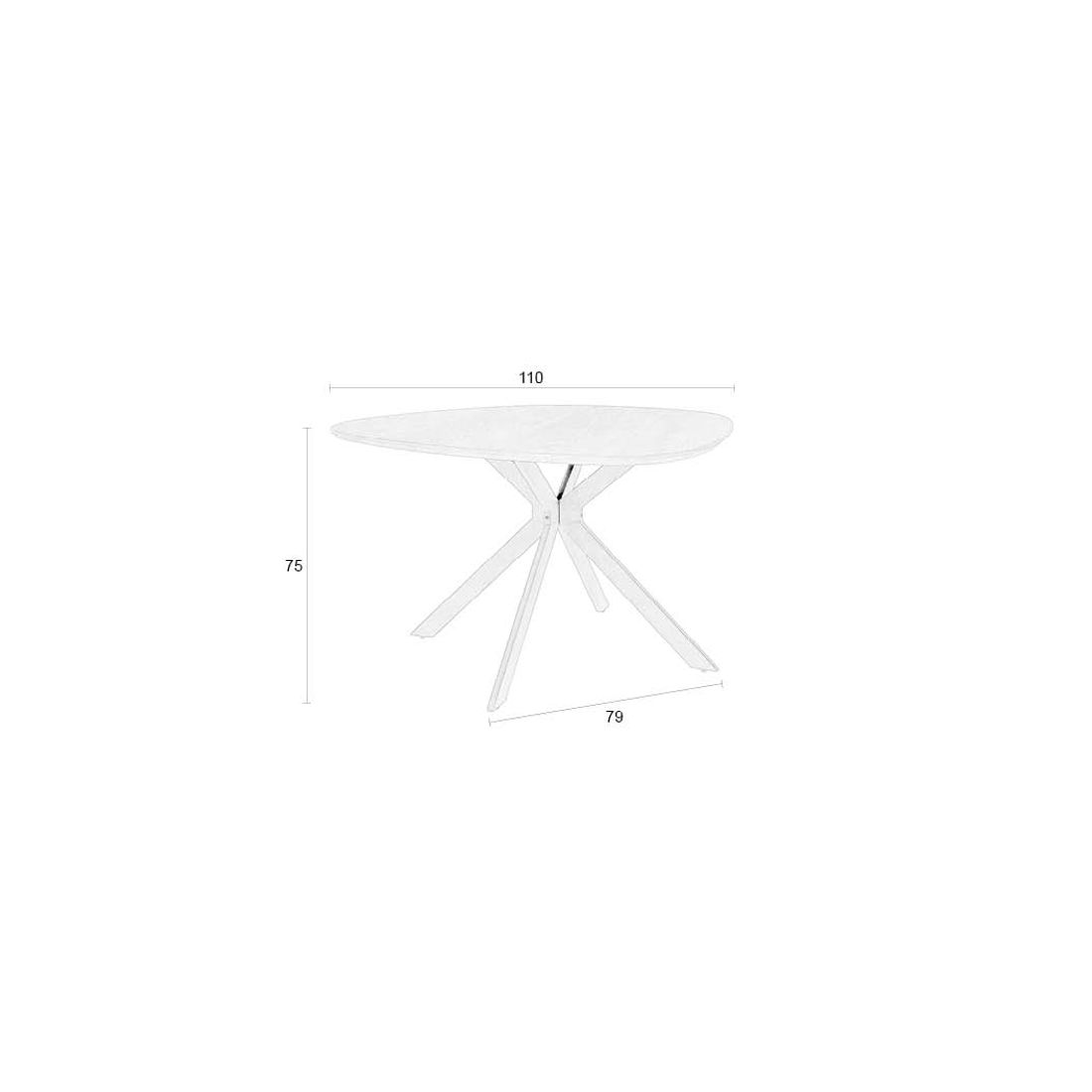 White Label Living Eettafel Chase Organisch Rond 110cm Walnoot - KwaliteitWonen.nl