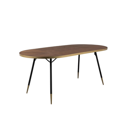 White Label Living Eettafel Denise Ovaal 180x90cm Walnoot - KwaliteitWonen.nl