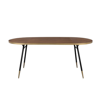 White Label Living Eettafel Denise Ovaal 180x90cm Walnoot - KwaliteitWonen.nl