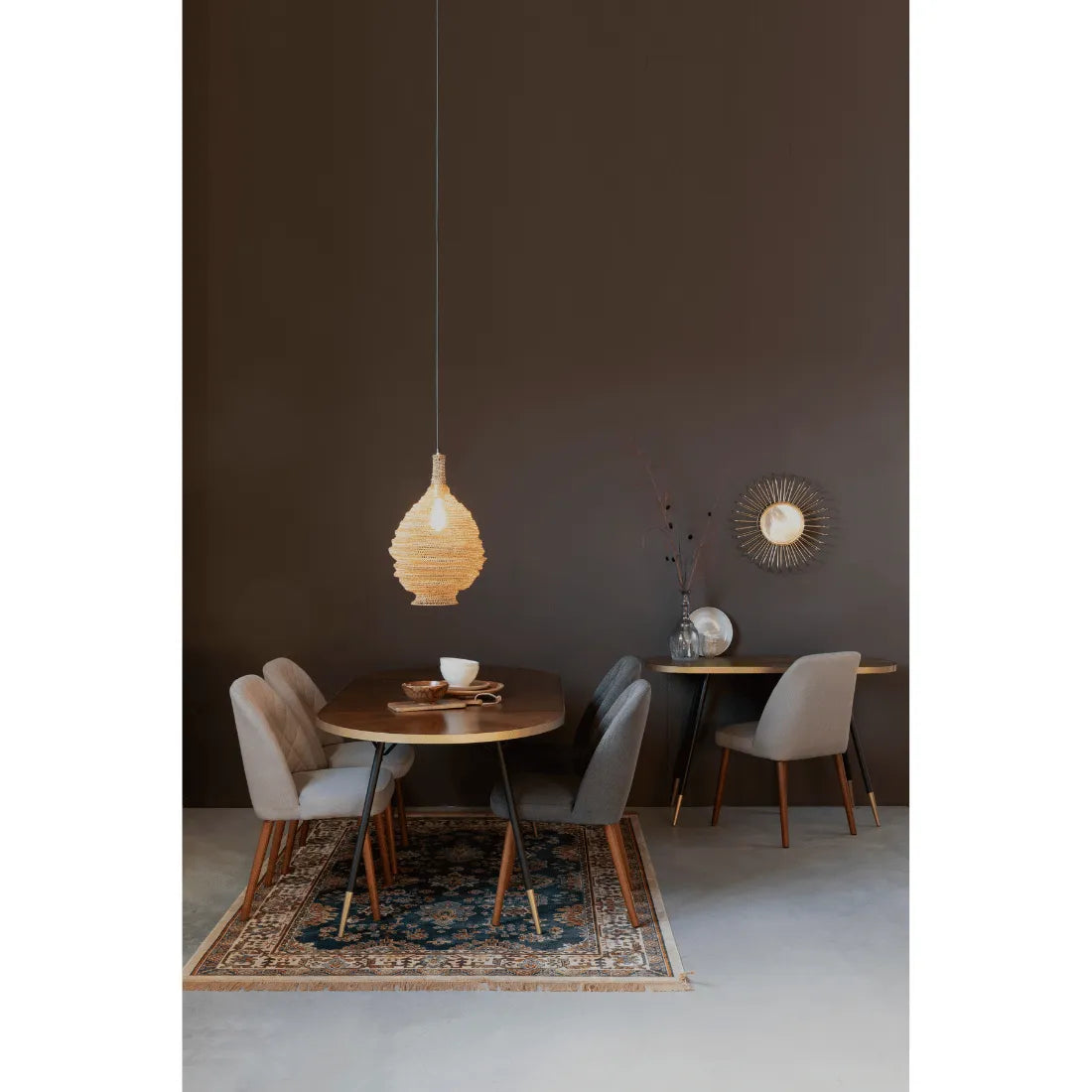White Label Living Eettafel Denise Ovaal 200x90cm Walnoot - KwaliteitWonen.nl