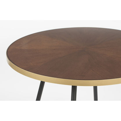 White Label Living Eettafel Denise Rond 90cm Walnoot - KwaliteitWonen.nl
