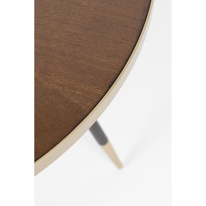 White Label Living Eettafel Denise Rond 90cm Walnoot - KwaliteitWonen.nl