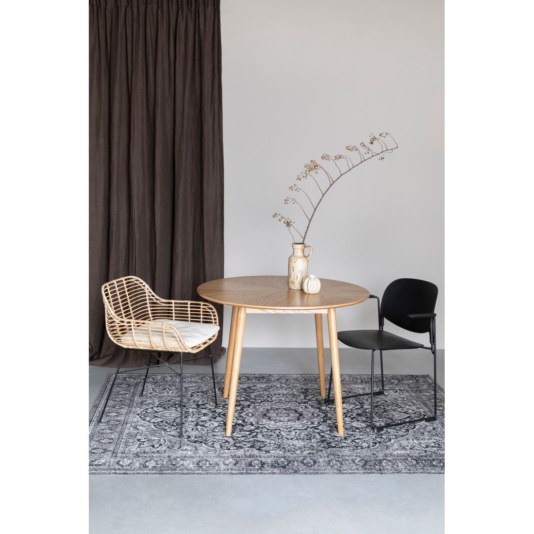 White Label Living Eettafel Fabio Rond 100cm Naturel - KwaliteitWonen.nl