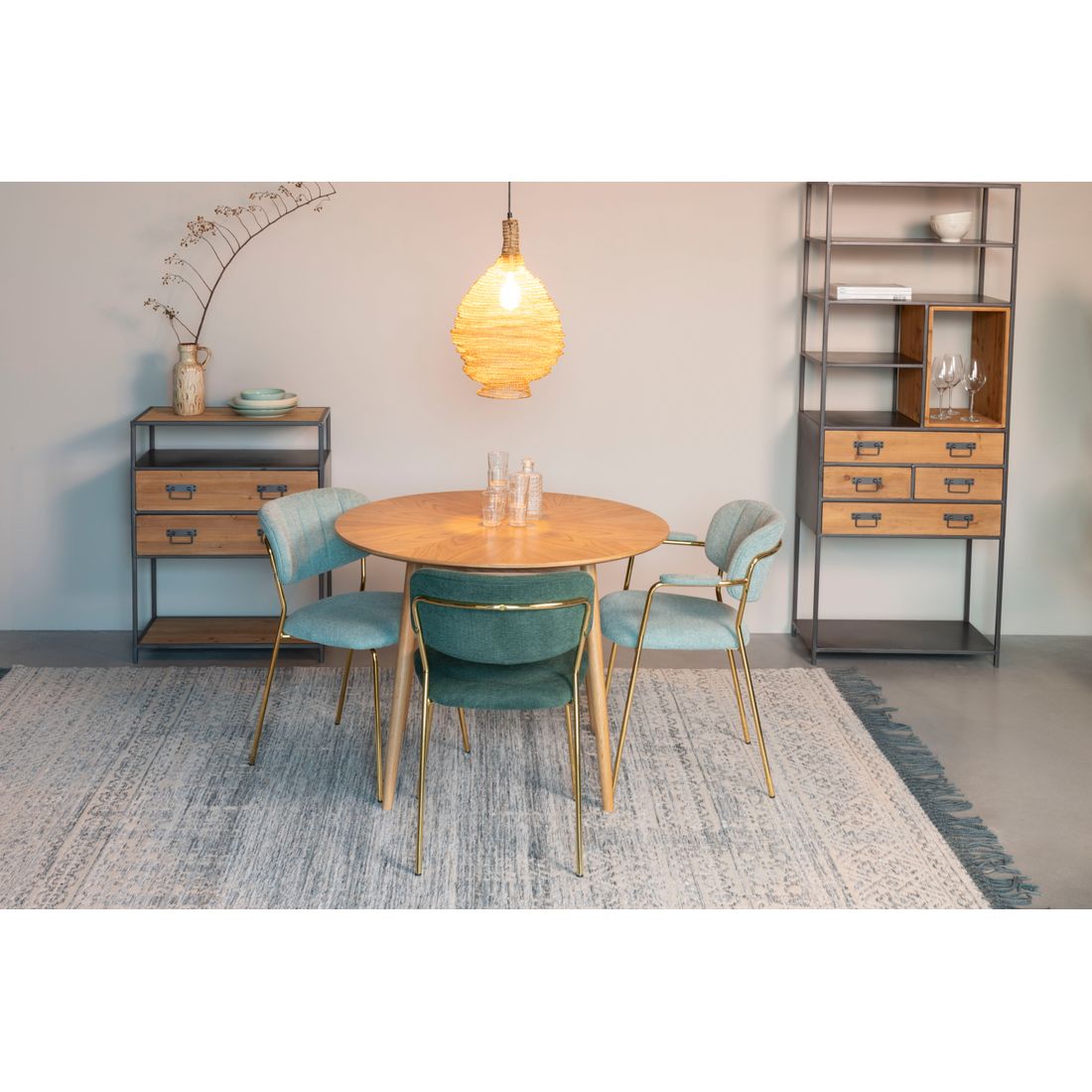 White Label Living Eettafel Fabio Rond 100cm Naturel - KwaliteitWonen.nl