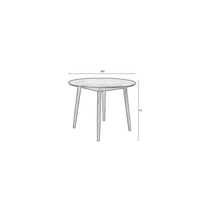 White Label Living Eettafel Fabio Rond 100cm Naturel - KwaliteitWonen.nl